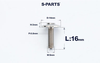 SPARTS A3 Dome Head M5 D14 Titanium Bolt | TC4 Motorcycle & E-Bike Fastener