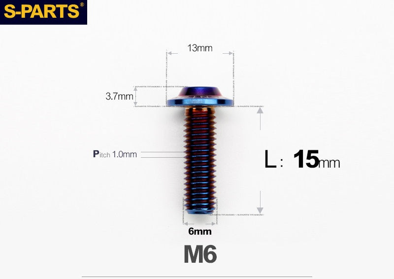 SPARTS A3 Button Head M6 D13 Titanium Bolt for Motorcycle & Bicycle Modification