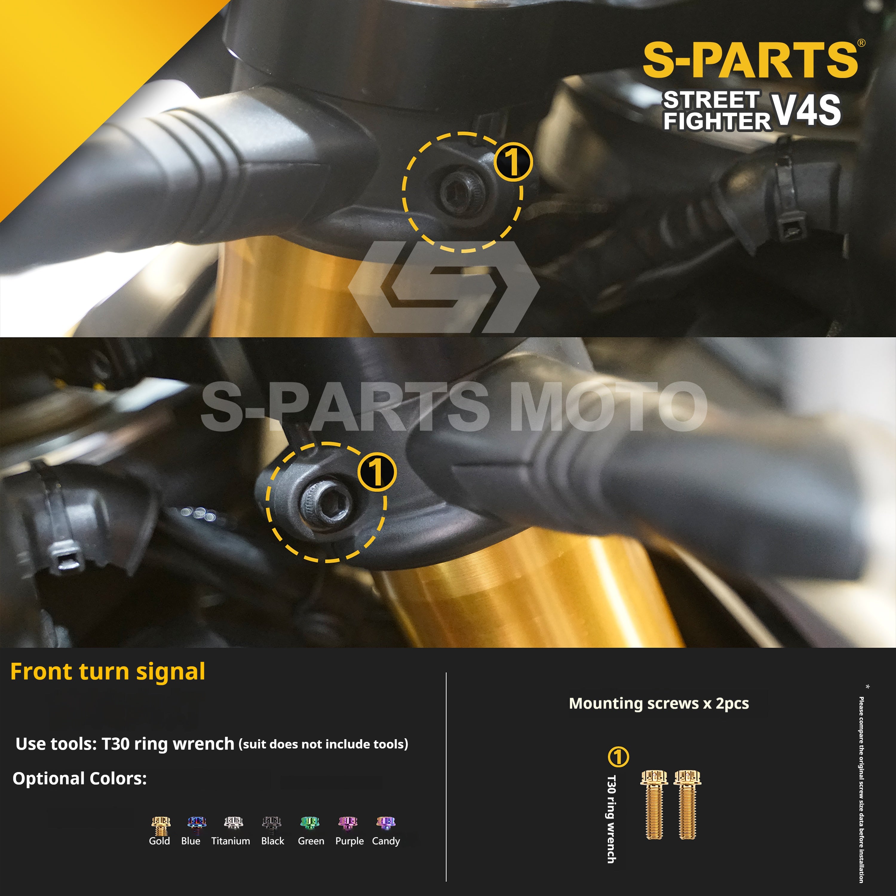 SPARTS Titanium Bolt Kit for Ducati Streetfighter V4S