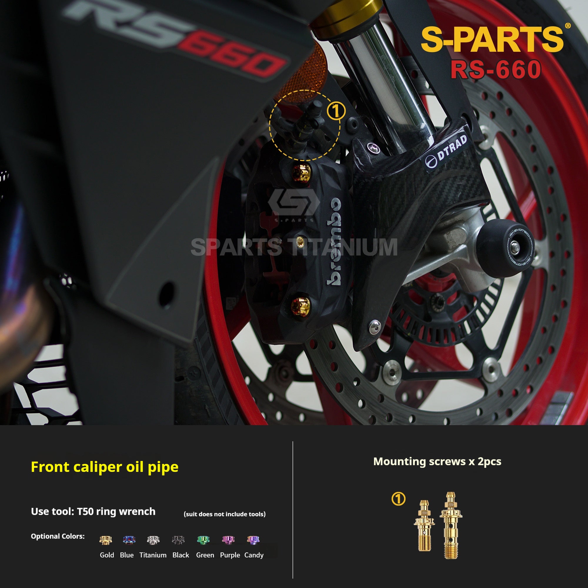 SPARTS Titanium Bolt Kit for Aprilia RS660 2021 – Custom Candy Color & CNC Titanium Upgrade Kit