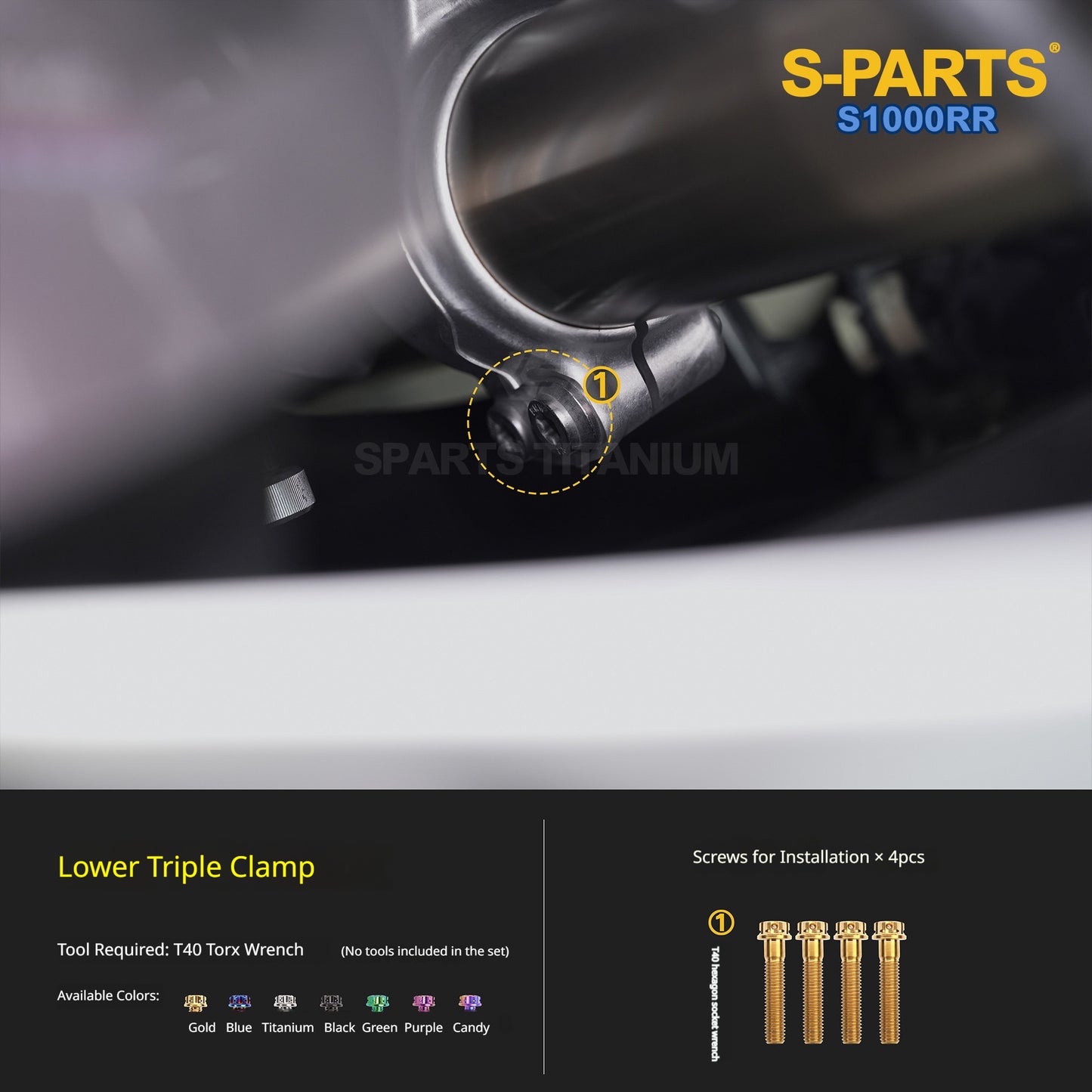 SPARTS Titanium Chassis Bolt Kit Brake Disc Caliper Sprocket Screws for BMW S1000RR