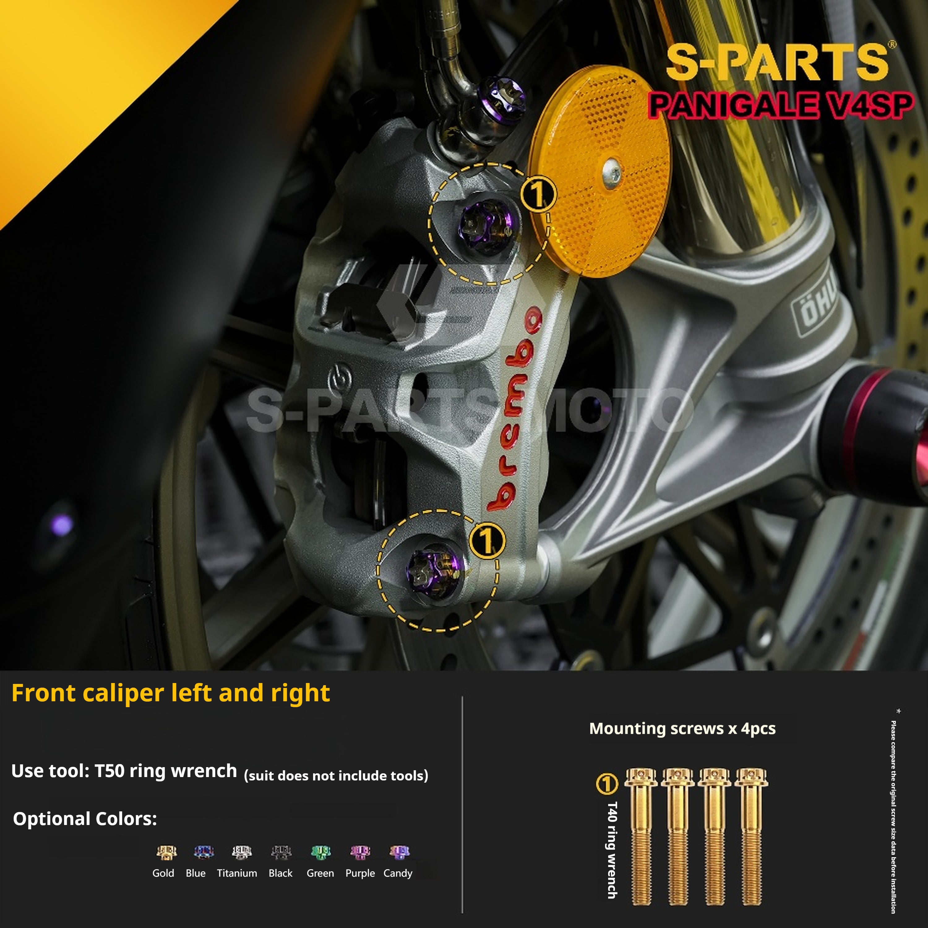 SPARTS TC4 Titanium Bolt Kit for Ducati Panigale V4SP Motorcycle