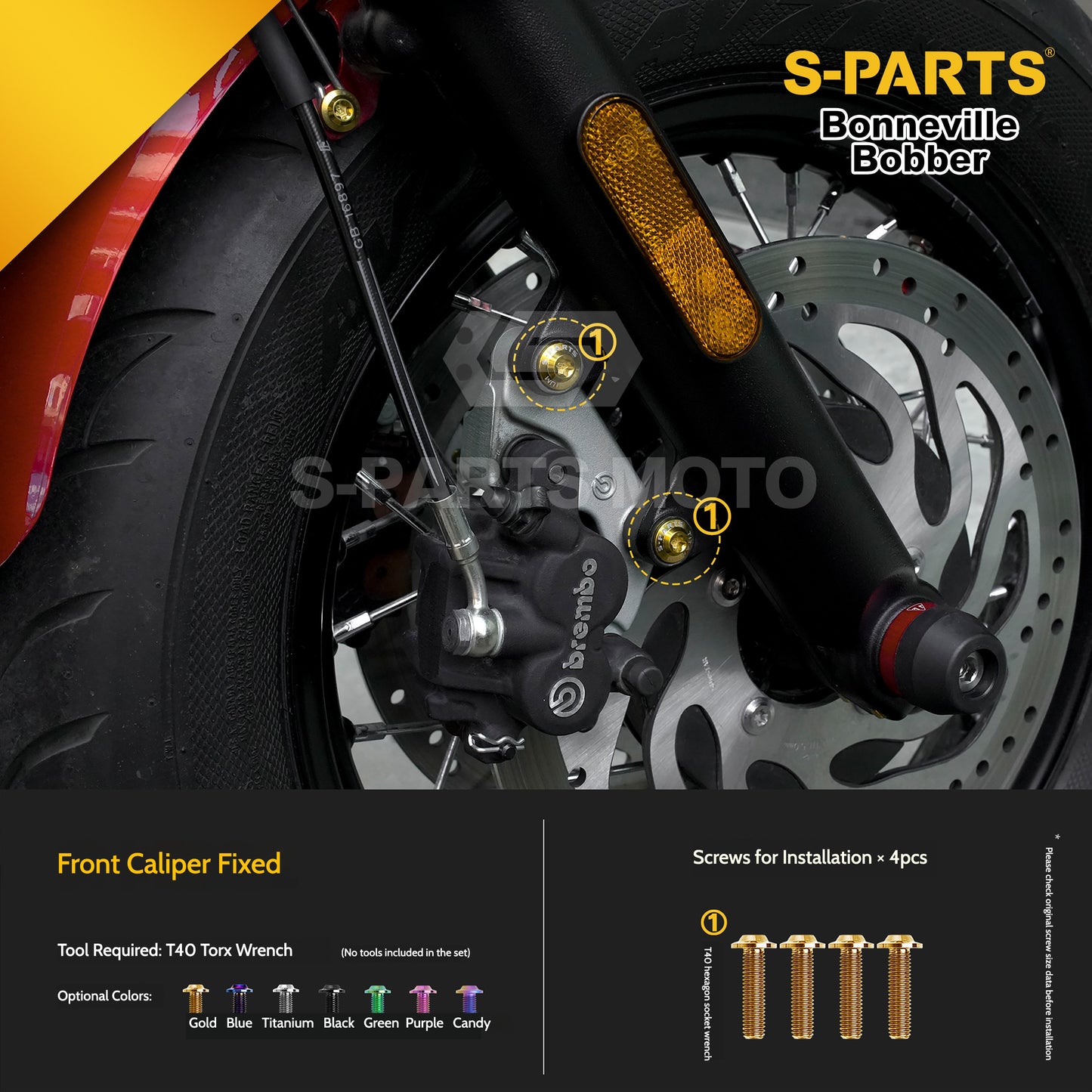 SPARTS Titanium Set Screws for Triumph Bonneville Bobber Motorcycle Modification