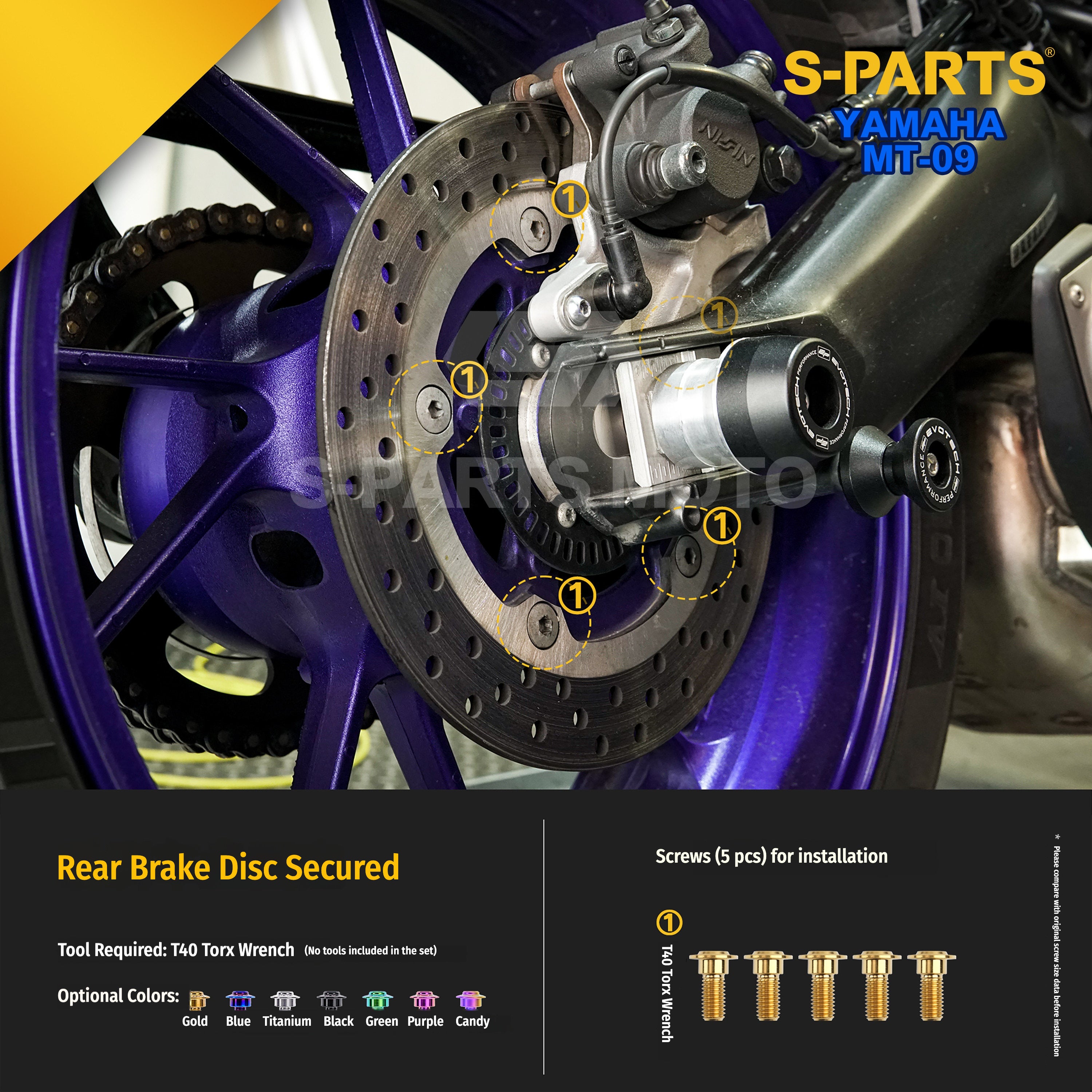 SPARTS Yamaha MT-09 Titanium Bolt Kit | TC4 Grade Motorcycle Fasteners