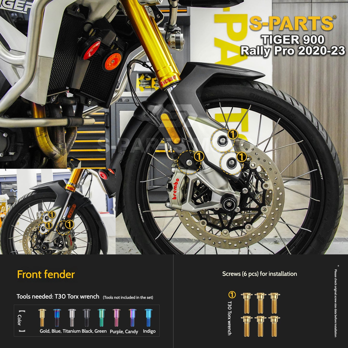 SPARTS Triumph Tiger 900 Rally Pro (2020–2023) Motorcycle Modified Titanium Alloy Bolts