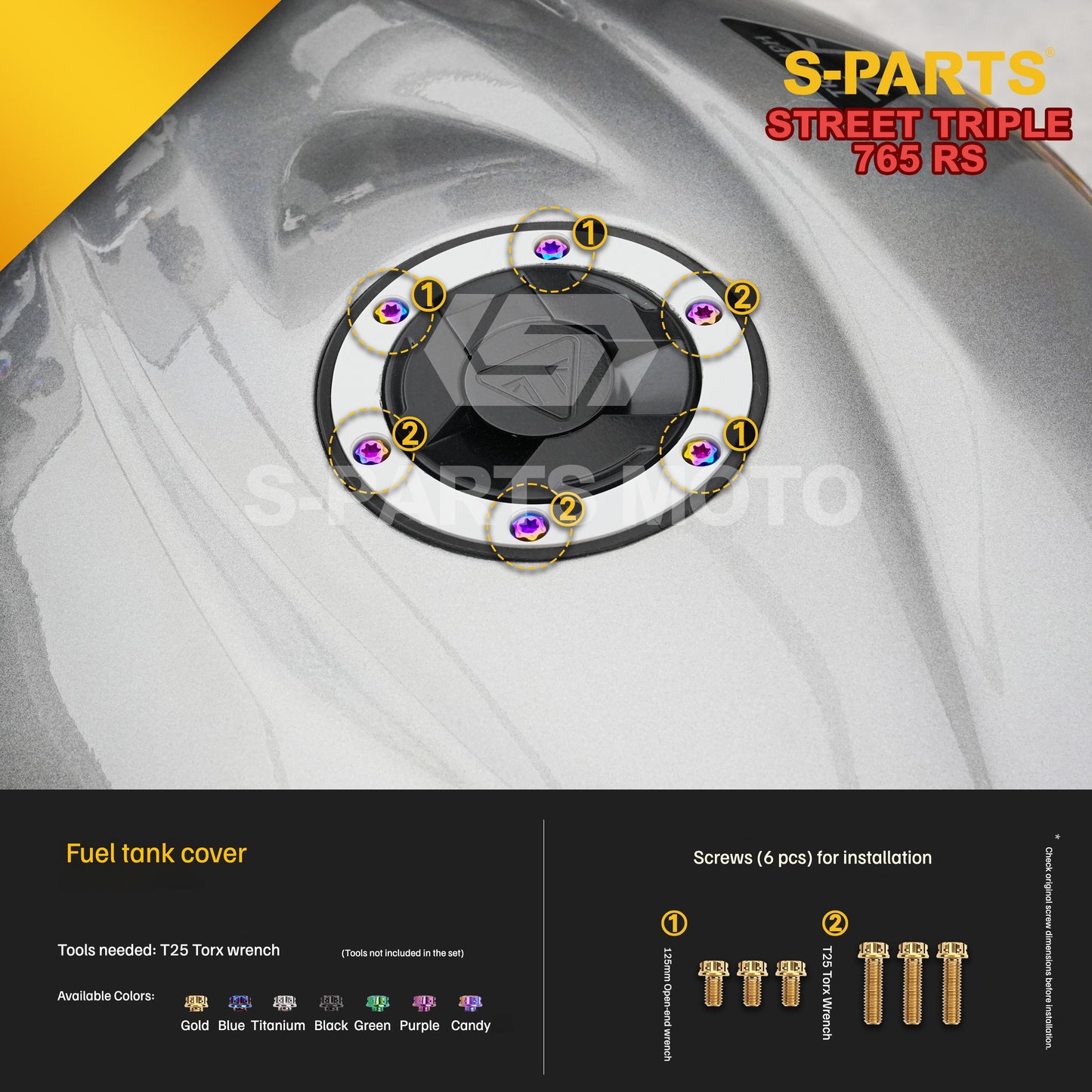 SPARTS Titanium Bolts for Triumph Street Triple 765 RS – Engine & Exhaust Upgrade Fasteners