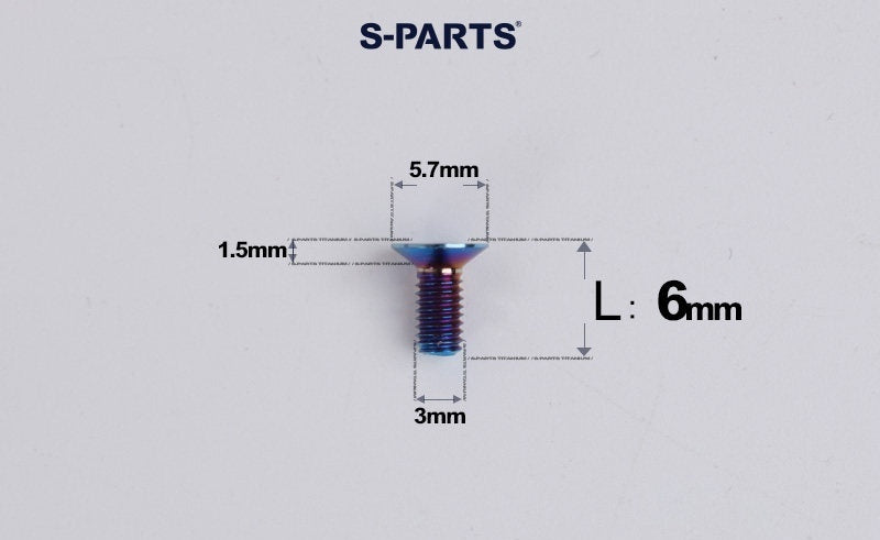 SPARTS Series M3 L6-30 Countersunk Titanium Bolt