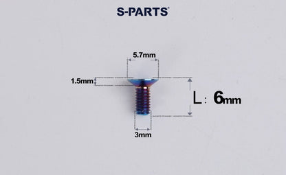 SPARTS Series M3 L6-30 Countersunk Titanium Bolt