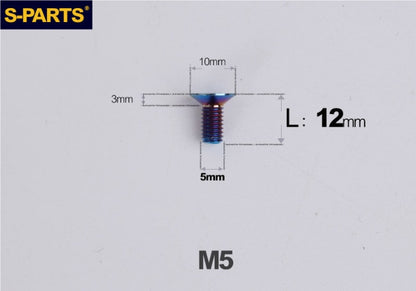 SPARTS M5 Countersunk Titanium Bolt | TC4 Flat Head Motorcycle Fastener