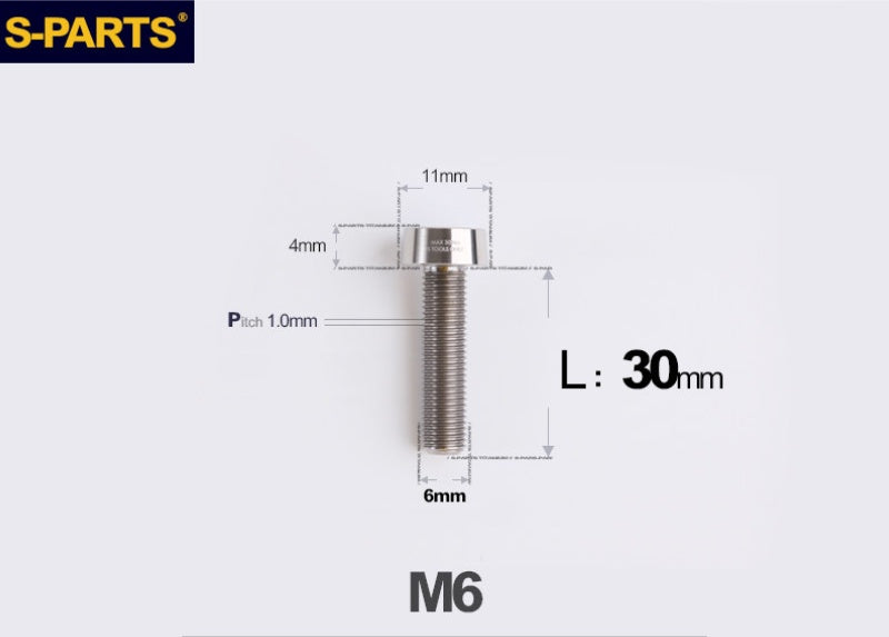 SPARTS M6 × L20-35 Titanium Anti-Theft Caliper Set Screws for Motorcycle 2-Piston Brake Calipers