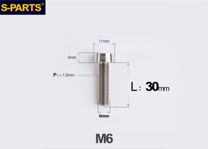 SPARTS M6 × L20-35 Titanium Anti-Theft Caliper Set Screws for Motorcycle 2-Piston Brake Calipers