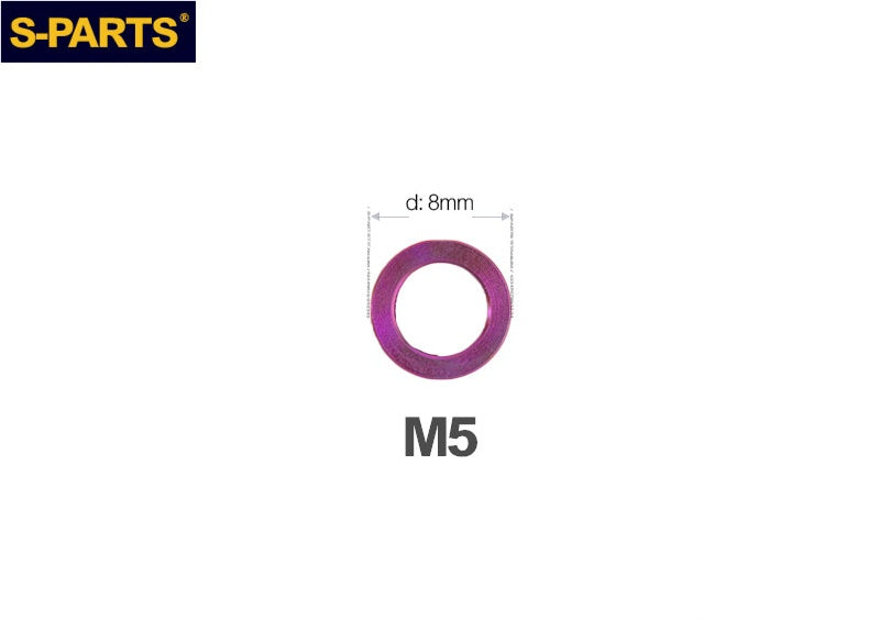 S-PARTS M3 / M4 / M5 / M6 TC4 Titanium Flat Washers for E-Bikes, Motorcycles & Bicycles