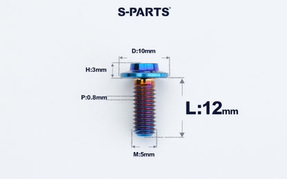 SPARTS A3 Countersunk Head M5 D10 Titanium Bolt TC4 Motorcycle & E-Bike Custom Fastener
