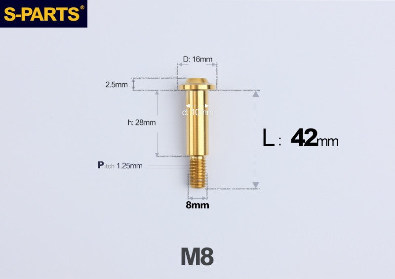 SPARTS M8 Stepped Button Head TC4 Titanium Bolt