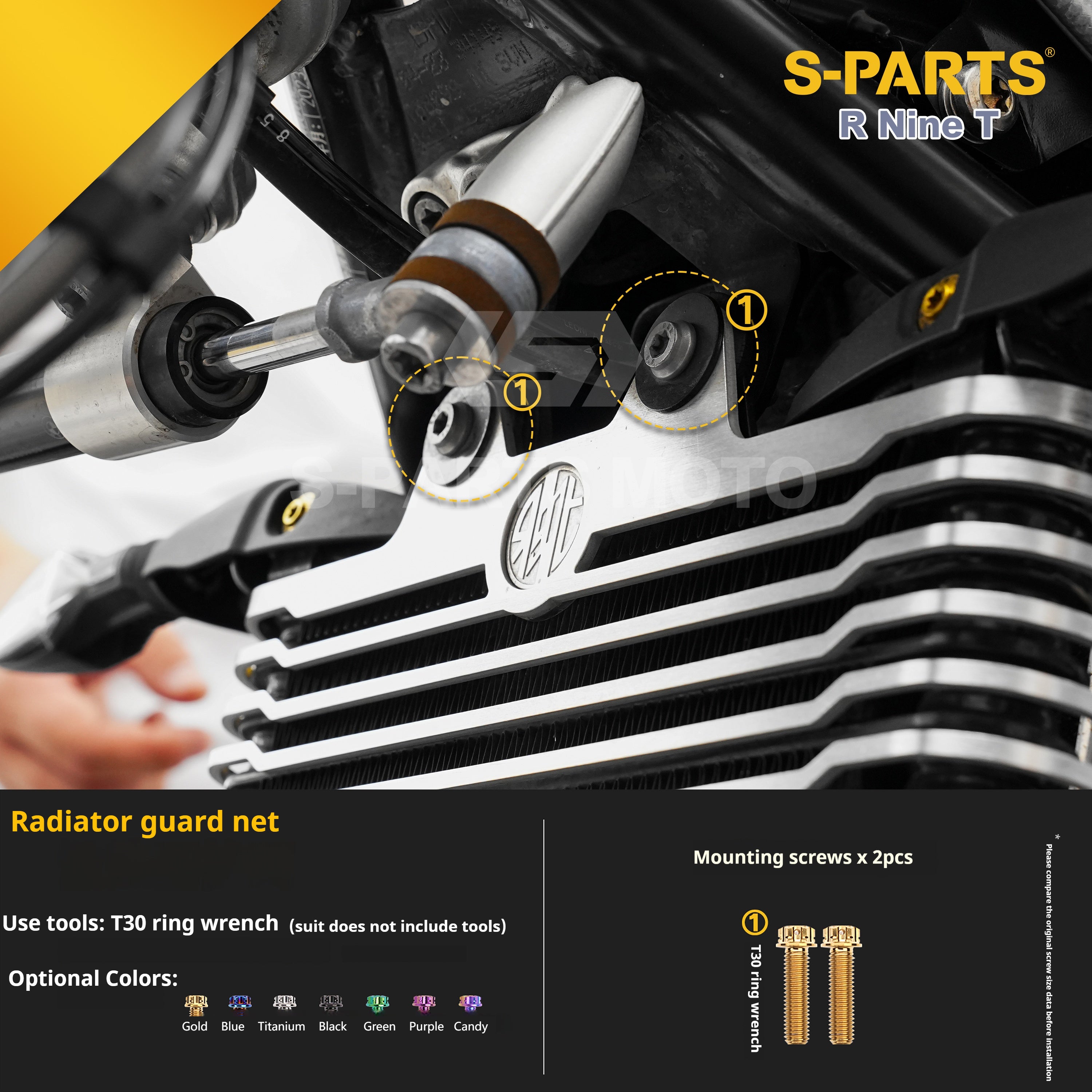 SPARTS BMW RnineT Titanium Alloy Motorcycle Bolt Upgrade Kit