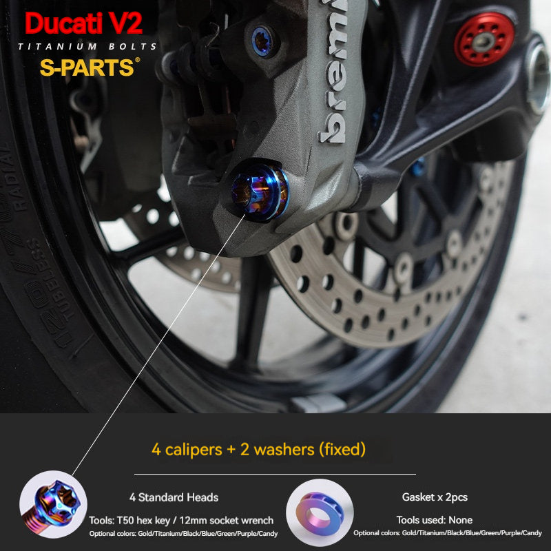 S-PARTS  Compatible with / Suitable for Ducati DUCATI V2 Full Titanium Bolt Kit