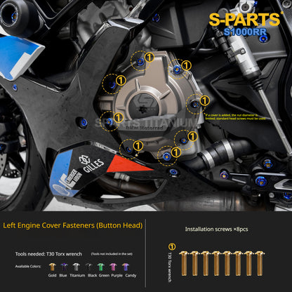 SPARTS Titanium Chassis Bolt Kit Brake Disc Caliper Sprocket Screws for BMW S1000RR