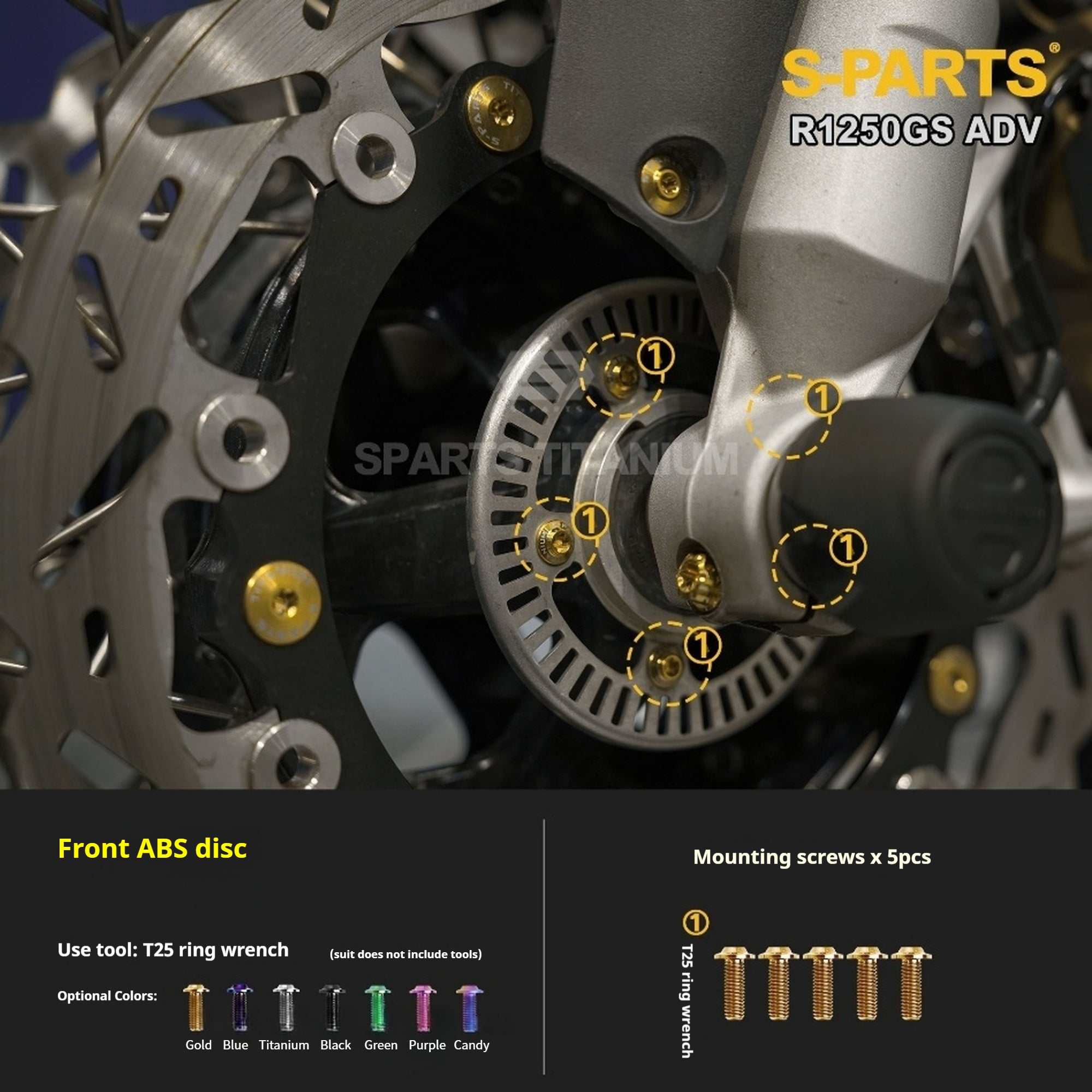 SPARTS Titanium Bolt Kit for BMW R 1250GS ADV – CNC Titanium Upgrade Kit