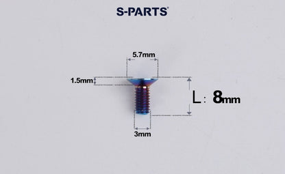SPARTS Series M3 L6-30 Countersunk Titanium Bolt