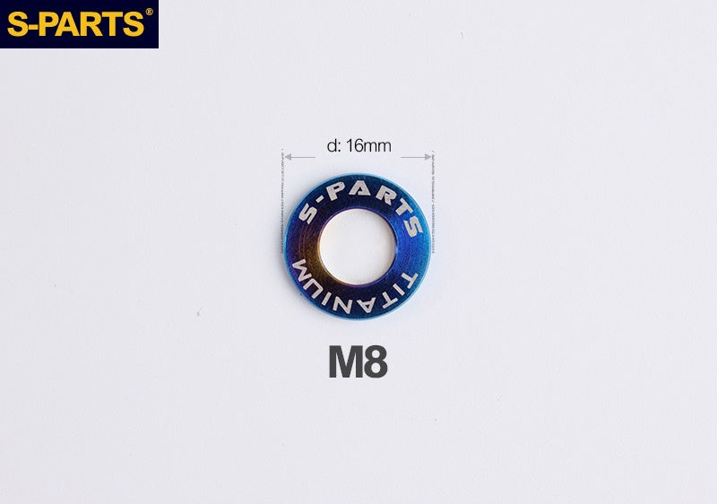 S-PARTS M8 / M10 / M12 / M14 TC4 Titanium Flat Washers for E-Bikes, Motorcycles & Bicycles