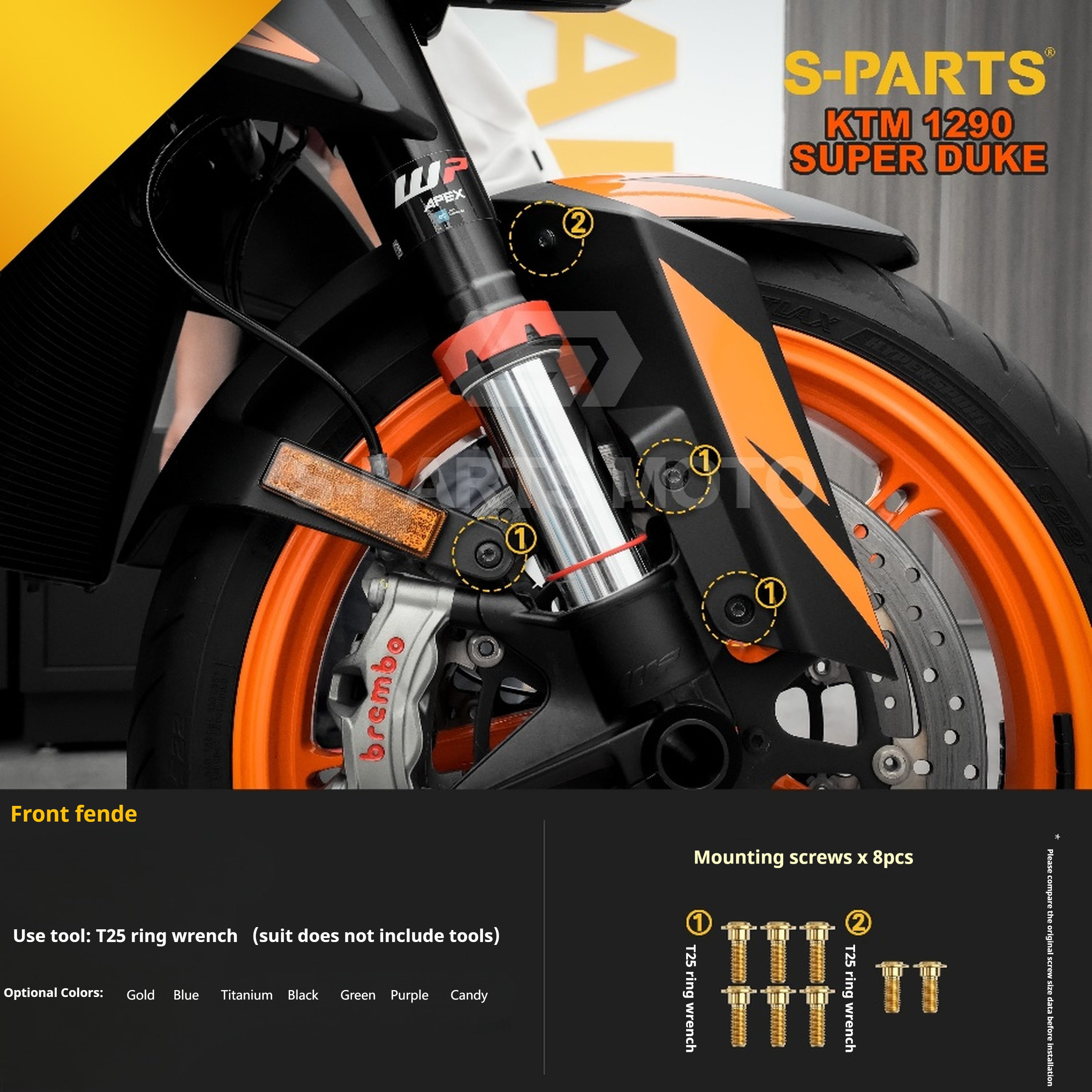 SPARTS KTM Super Duke 1290 · Full TC4 Titanium Bolt Kit｜Motorcycle Upgrade Set