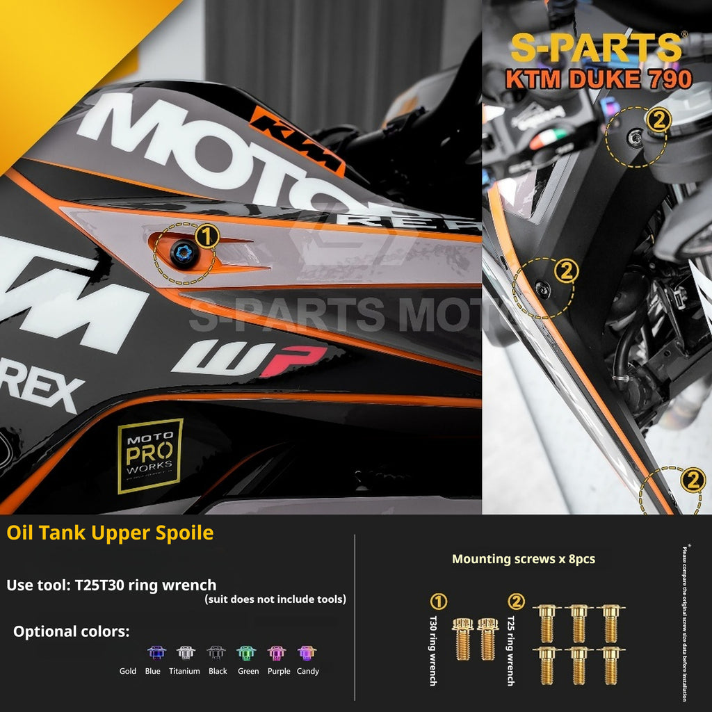 SPARTS TC4 Titanium Bolt Kit Compatible with KTM DUKE 790 – Full Motorcycle Fastener Upgrade