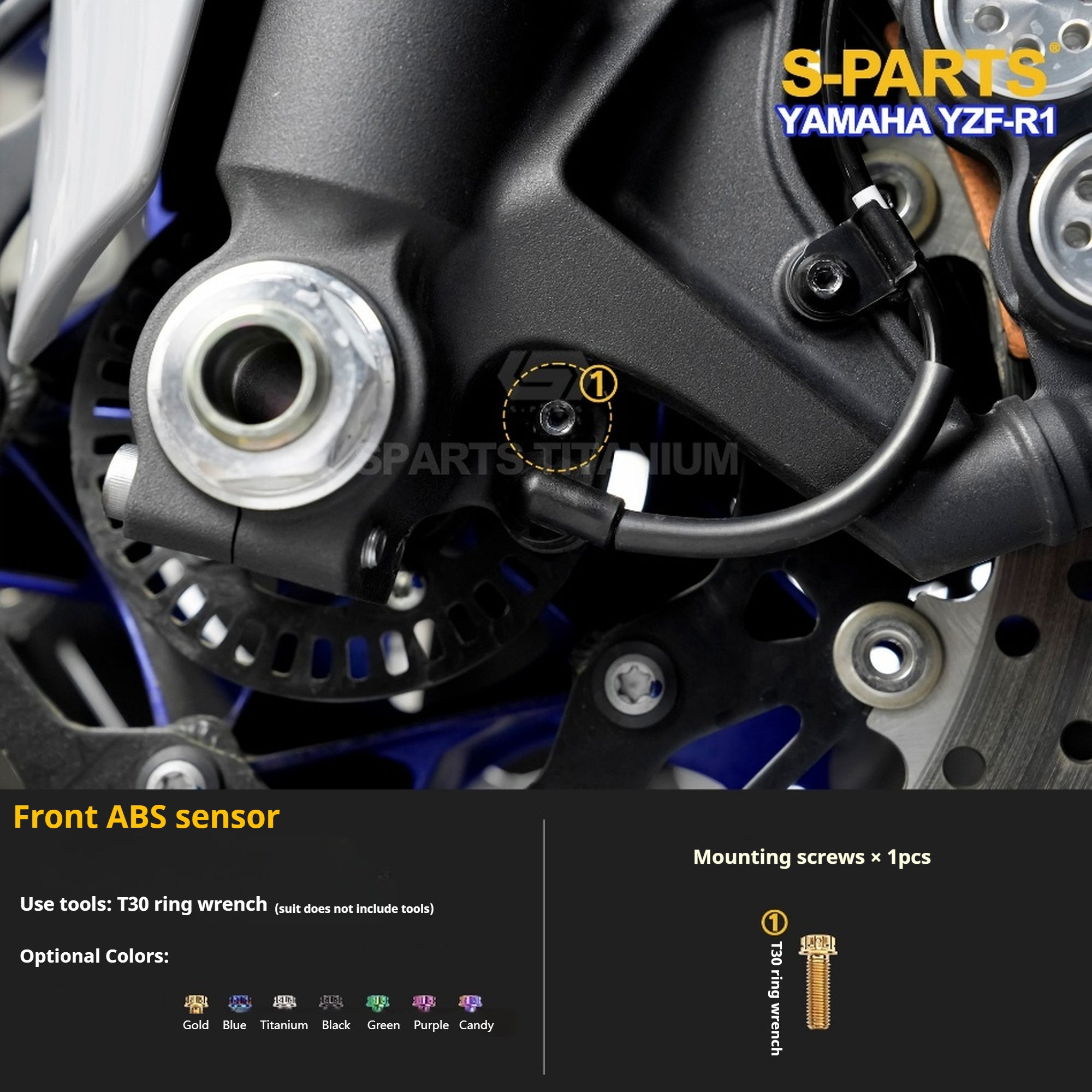 SPARTS TC4 Titanium Bolt Kit for Yamaha YZF-R1 | Motorcycle Titanium Bolt Upgrade
