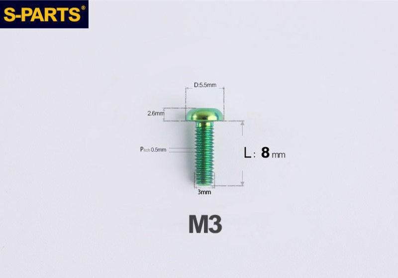 SPARTS A2 Button Head M3 Titanium Bolt