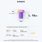 S-PARTS TC4 Titanium Mirror Plug Bolt M8 M10 RH/LH for Motorcycle