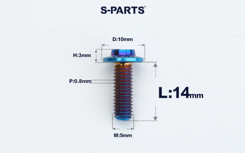 SPARTS A3 Countersunk Head M5 D10 Titanium Bolt TC4 Motorcycle & E-Bike Custom Fastener