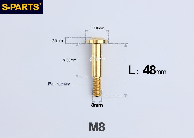 SPARTS M8 Stepped Button Head TC4 Titanium Bolt
