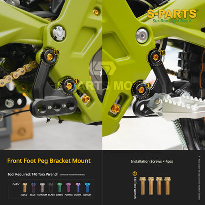 S-PARTS TC4 Titanium Full Bolt Kit for Sur-Ron Light Bee X (2025 Model)