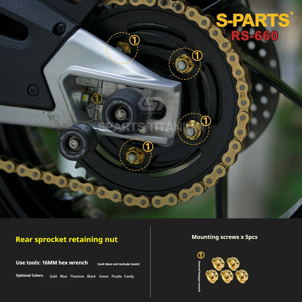 SPARTS Titanium Bolt Kit for Aprilia RS660 2021 – Custom Candy Color & CNC Titanium Upgrade Kit