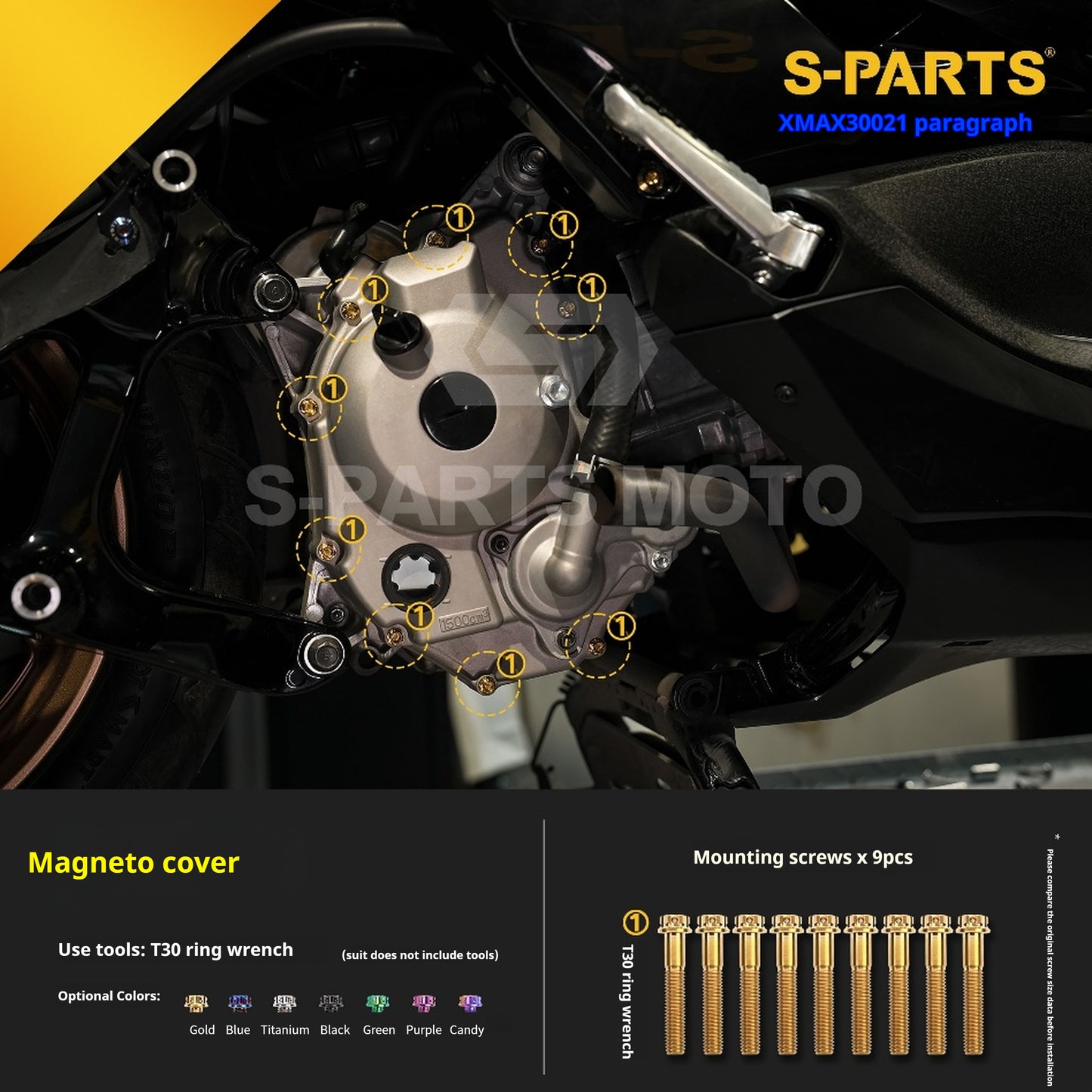 SPARTS 2021 XMAX300 YAMAHA Motorcycle Modified Titanium Alloy Bolts Screws