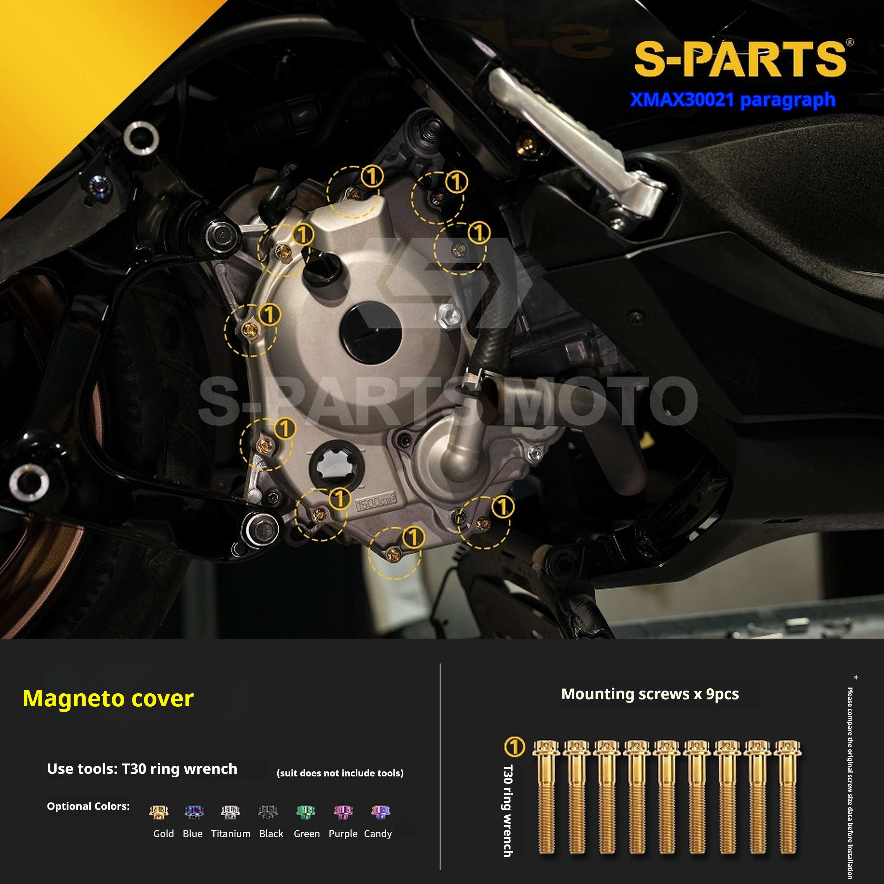 SPARTS Titanium Screw Set for Yamaha XMAX 300 2021 –  CNC Titanium Upgrade Kit