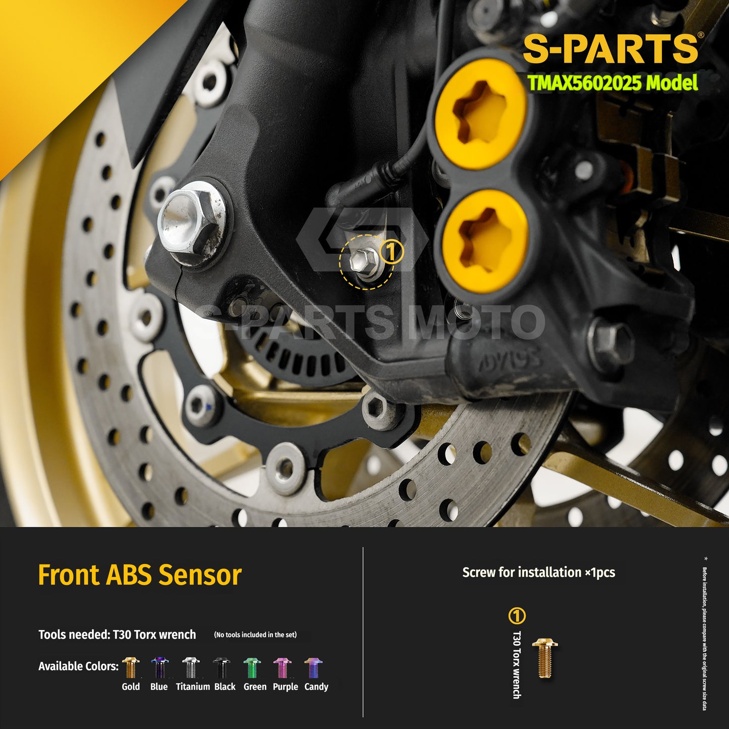 SPARTS Titanium Bolt Kit for YAMAHA TMAX560 2025-Front Section
