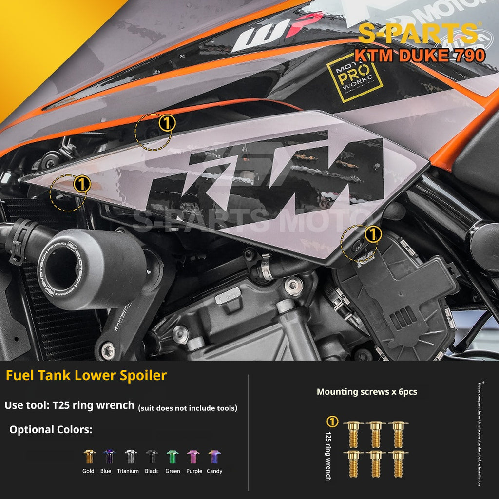 SPARTS TC4 Titanium Bolt Kit Compatible with KTM DUKE 790 – Full Motorcycle Fastener Upgrade