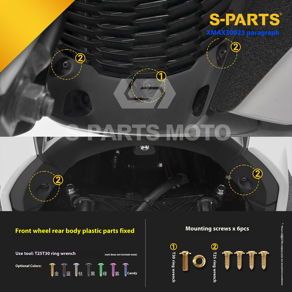 SPARTS Titanium Bolt Set for 2023 XMAX300 – Yamaha Motorcycle Custom Upgrade - 1/2