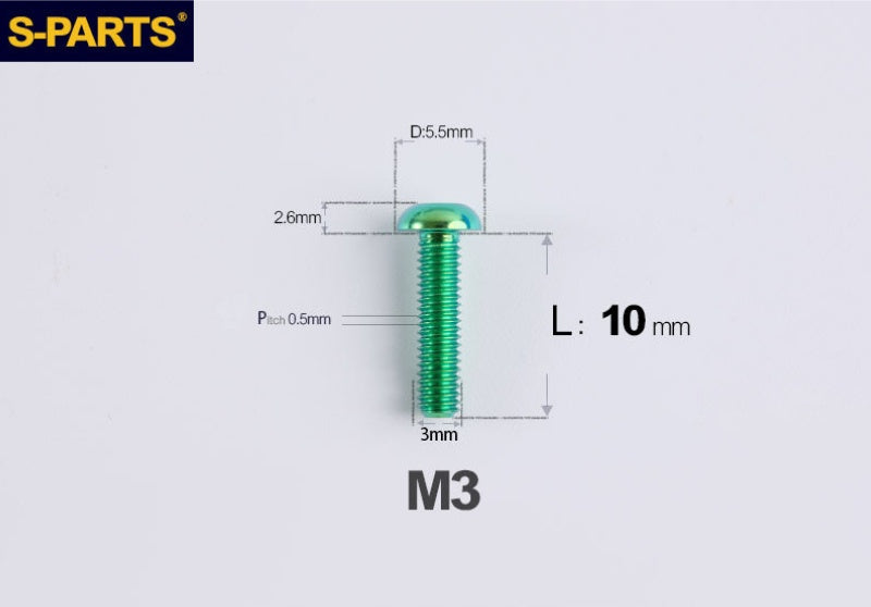 SPARTS A2 Button Head M3 Titanium Bolt