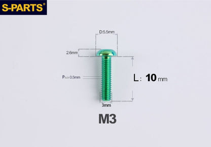 SPARTS A2 Button Head M3 Titanium Bolt