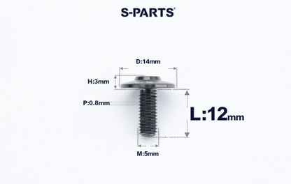 SPARTS A3 Dome Head M5 D14 Titanium Bolt | TC4 Motorcycle & E-Bike Fastener
