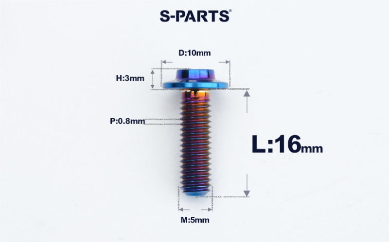 SPARTS A3 Countersunk Head M5 D10 Titanium Bolt TC4 Motorcycle & E-Bike Custom Fastener