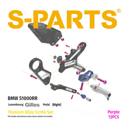 SPARTS Gilles Foot Peg Titanium Bolt Kit for BMW S1000RR – Luxembourg Edition