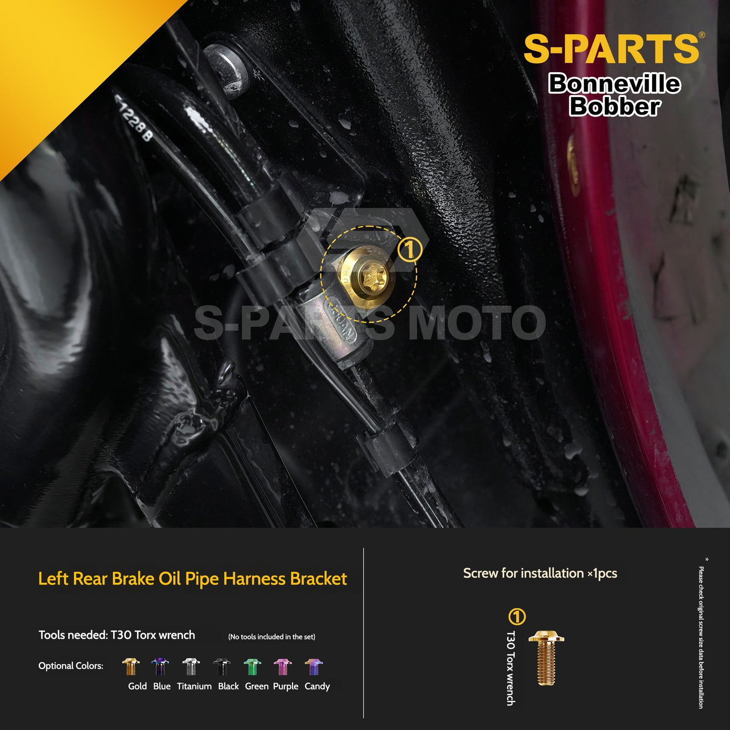 SPARTS Titanium Set Screws for Triumph Bonneville Bobber Motorcycle Modification