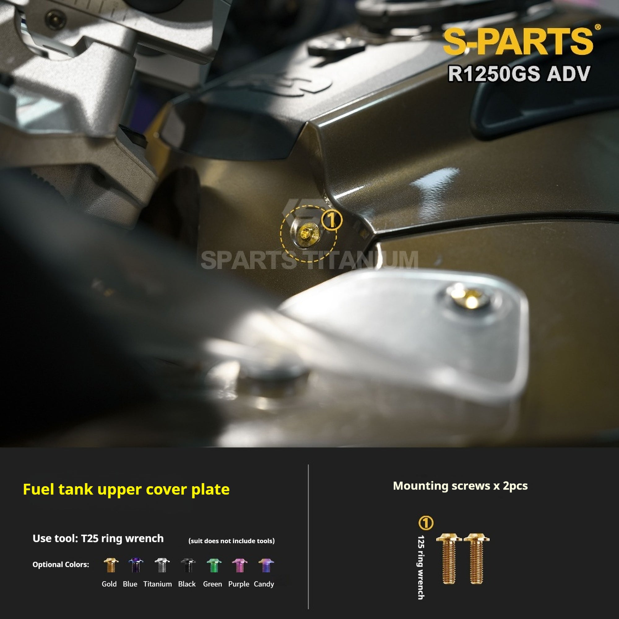 SPARTS Titanium Bolt Kit for BMW R 1250GS ADV – CNC Titanium Upgrade Kit