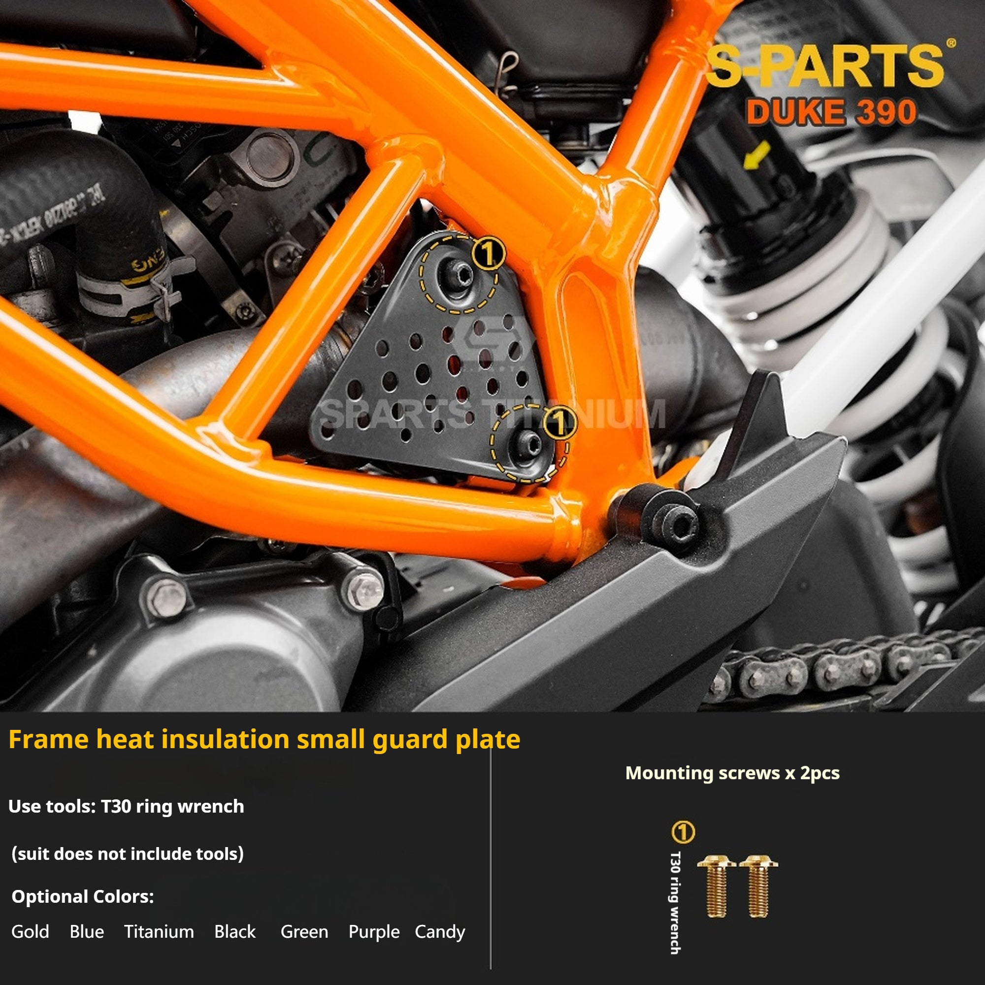 SPARTS Stan KTM DUKE 390 Dedicated · TC4 Titanium Full Motorcycle Bolt Kit