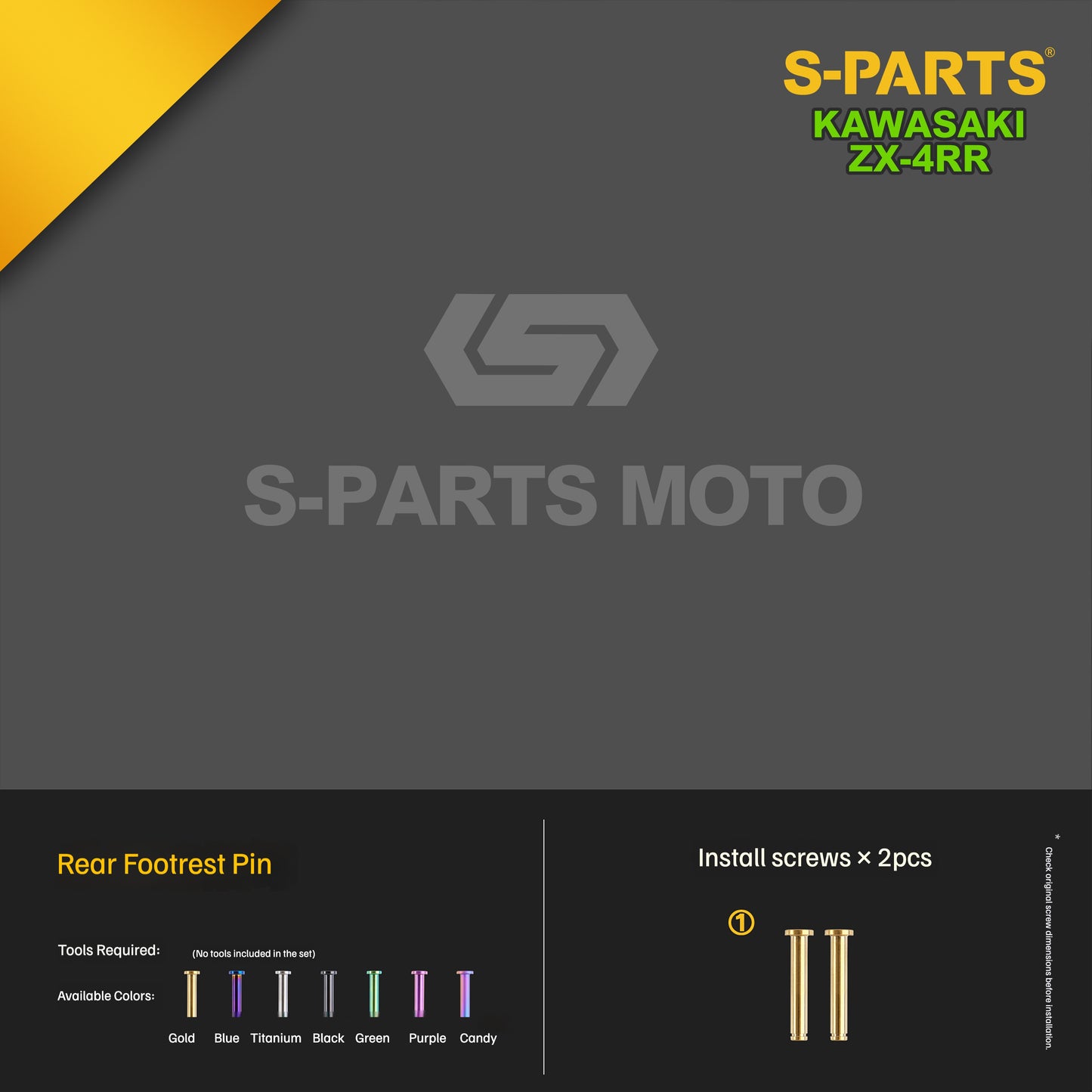 SPARTS TC4 Titanium Bolt Kit for Kawasaki ZX-4RR | Motorcycle Titanium Bolt Upgrade