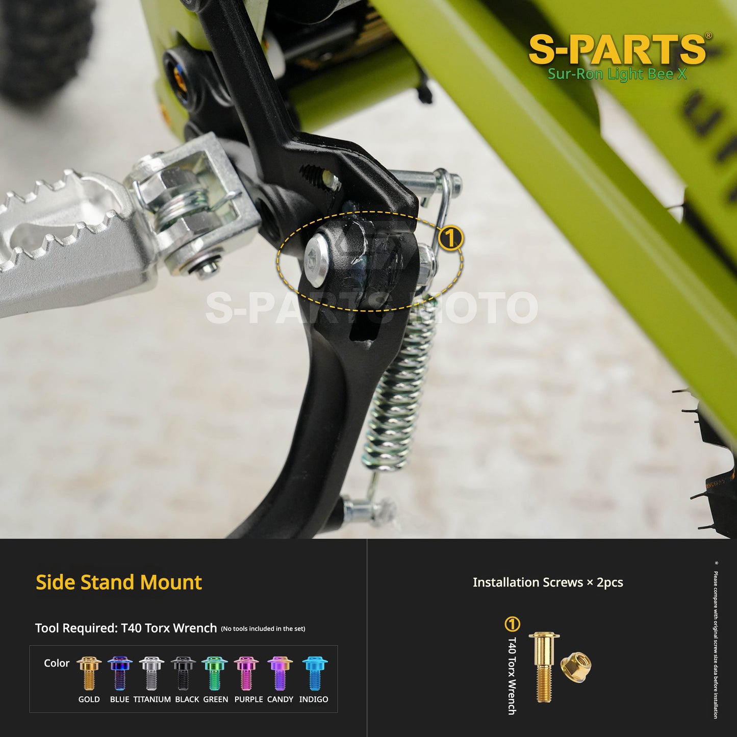 S-PARTS TC4 Titanium Full Bolt Kit for Sur-Ron Light Bee X (2025 Model)