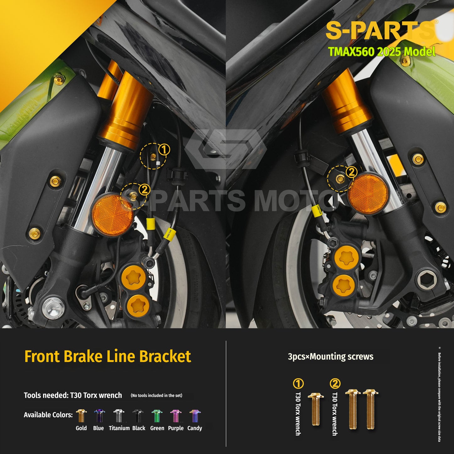 SPARTS Titanium Bolt Kit for YAMAHA TMAX560 2025-Front Section