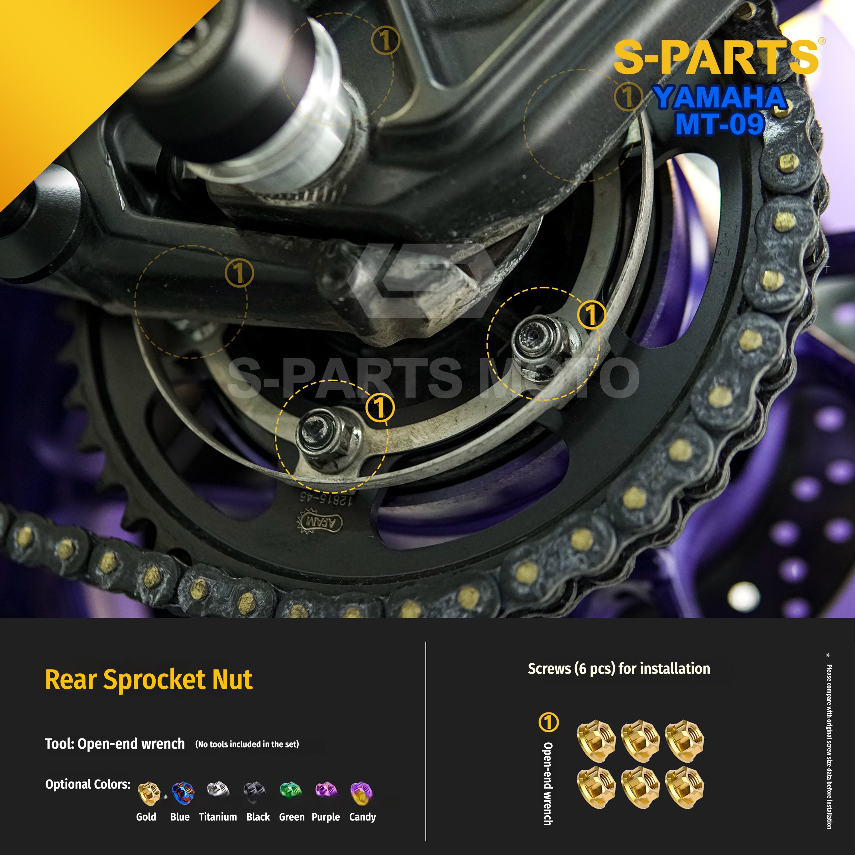 SPARTS Yamaha MT-09 Titanium Bolt Kit | TC4 Grade Motorcycle Fasteners